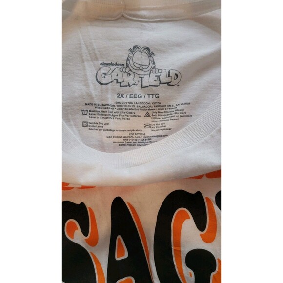 Garfield Lasagna By The Slice Comic Graphic White T-Shirt Size XXL 2X NWT - Picture 5 of 5